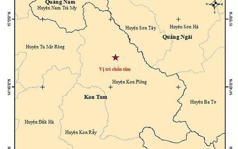 Liên tiếp 6 trận động đất tại Kon Tum trong ngày 28 Tết