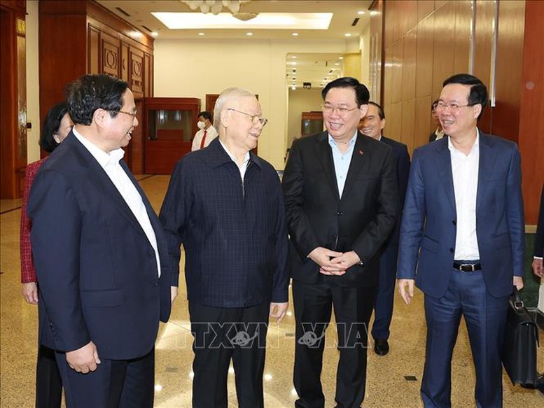 Tổng Bí thư Nguyễn Phú Trọng chủ trì họp Tiểu ban Nhân sự Đại hội XIV của Đảng- Ảnh 1.