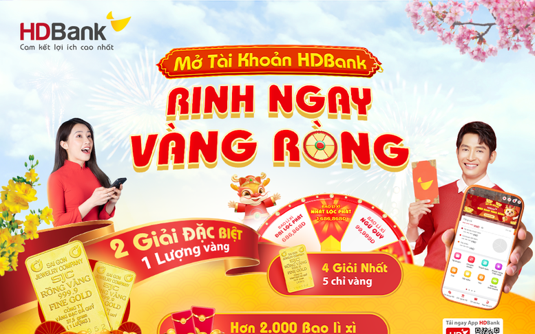 Hơn 100 khách hàng trúng vàng và hàng triệu đồng khi mở tài khoản HDBank