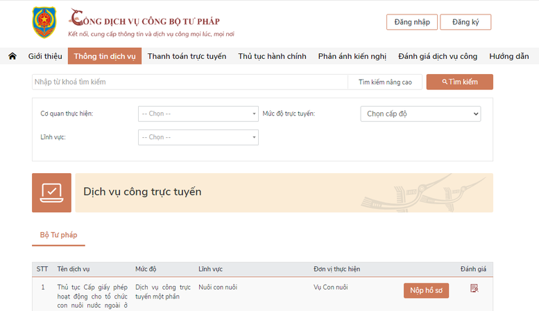 Bộ Tư pháp công bố 54 TTHC đủ điều kiện thực hiện dịch vụ công trực tuyến toàn trình- Ảnh 1.