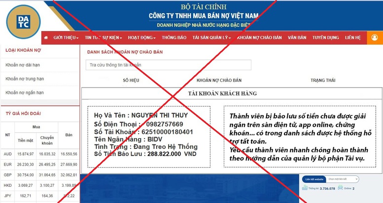 Cảnh báo hành vi mạo danh Công ty mua bán nợ DATC để lừa đảo- Ảnh 1.