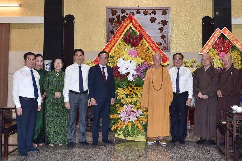Phó Thủ tướng Trần Lưu Quang chúc mừng Đại lễ Phật đản 2024 tại TPHCM- Ảnh 1.