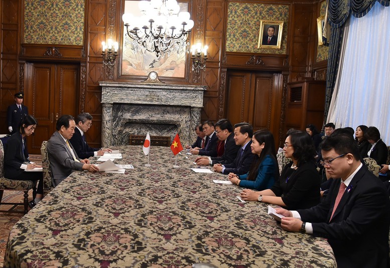 Phó Thủ tướng Lê Minh Khái hội kiến Chủ tịch Hạ viện Nhật Bản Nukaga Fukushiro- Ảnh 2.