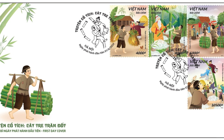 Phát hành bộ tem 'Truyện cổ tích Viêt Nam: Cây tre trăm đốt'