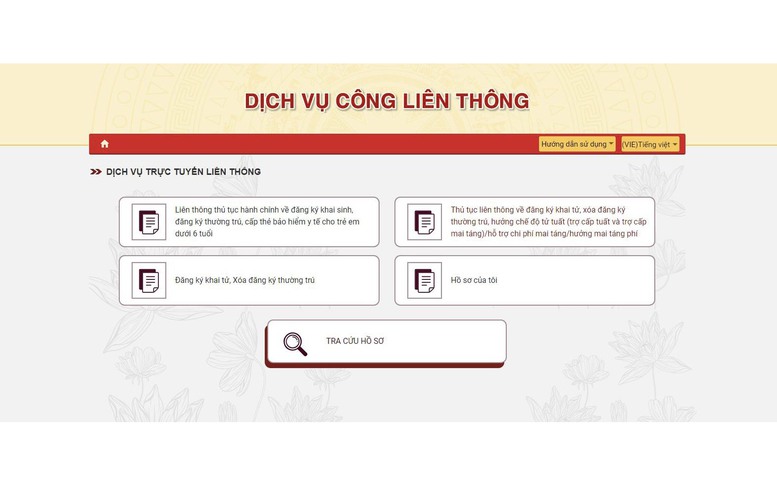 Trình tự thực hiện liên thông điện tử đăng ký khai tử, xóa đăng ký thường trú, giải quyết mai táng phí, tử tuất