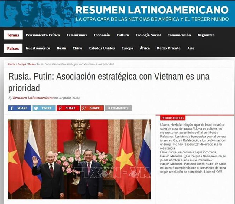 Truyền thông quốc tế đồng loạt đưa tin kết quả chuyến thăm Việt Nam của Tổng thống Nga- Ảnh 1.