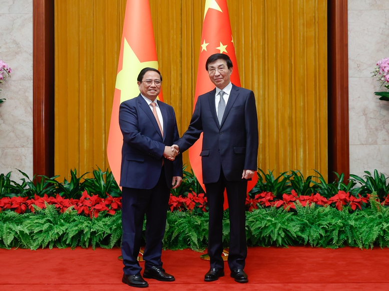 Thủ tướng Phạm Minh Chính hội kiến Chủ tịch Chính hiệp Trung Quốc Vương Hộ Ninh- Ảnh 1.