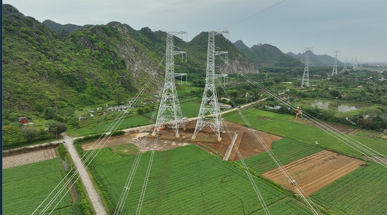 Dự án đường dây 500kV mạch 3 cung đoạn NMNĐ Nam Định 1 - Thanh Hóa sẵn sàng đóng điện- Ảnh 1.