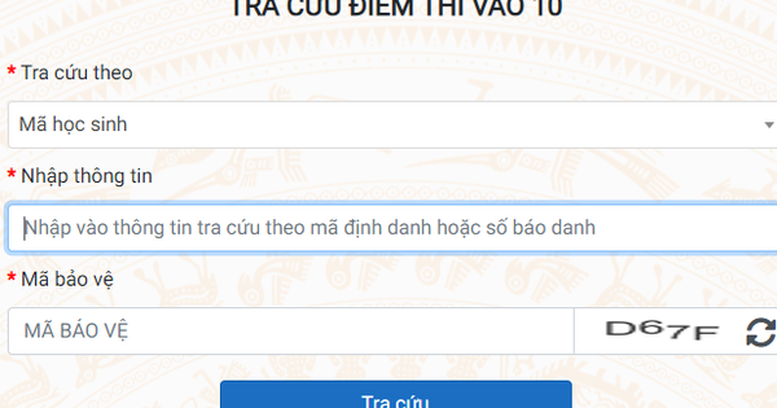 Tra cứu điểm thi vào lớp 10 của Hà Nội