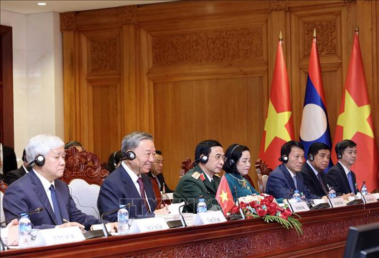 Chủ tịch nước Tô Lâm hội đàm với Tổng Bí thư, Chủ tịch nước CHDCND Lào Thongloun Sisoulith- Ảnh 3.