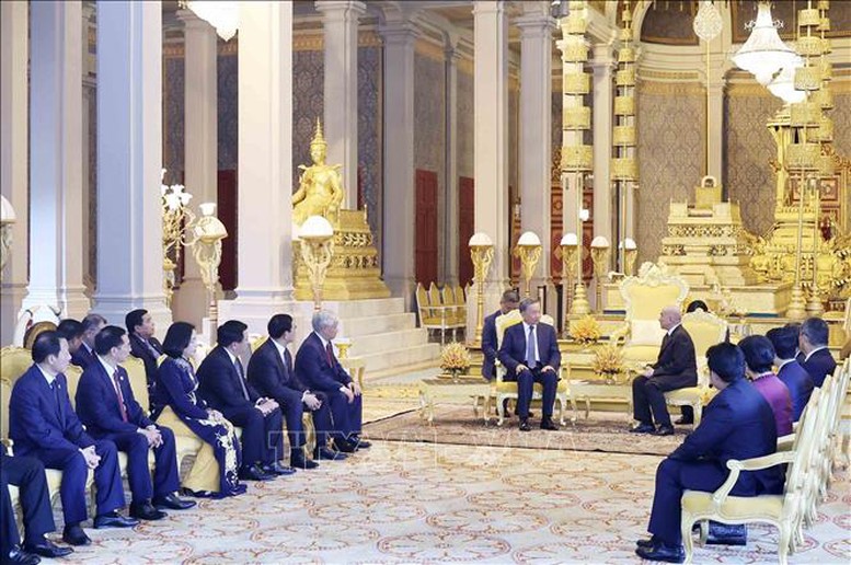 Chủ tịch nước Tô Lâm hội kiến Quốc vương Norodom Sihamoni- Ảnh 2.