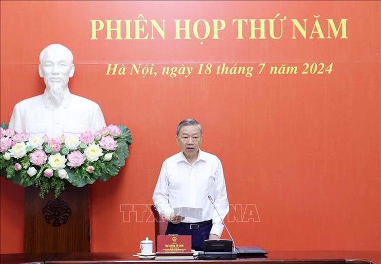 Chủ tịch nước Tô Lâm chủ trì phiên họp thứ 5 Hội đồng Quốc phòng và An ninh- Ảnh 1.