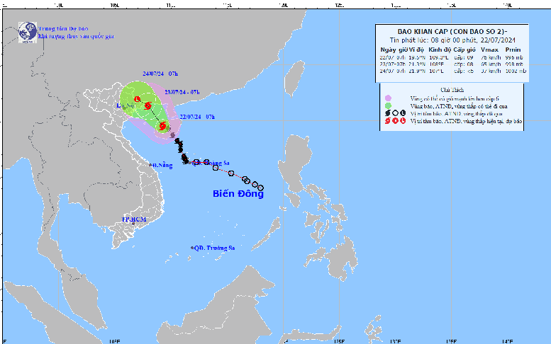 Tin bão khẩn: Cơn bão số 2