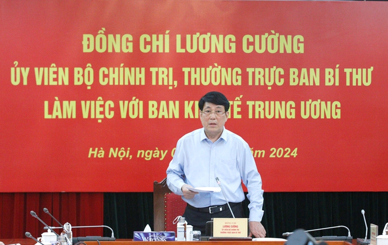 Thường trực Ban Bí thư Lương Cường làm việc với Ban Kinh tế Trung ương- Ảnh 1.