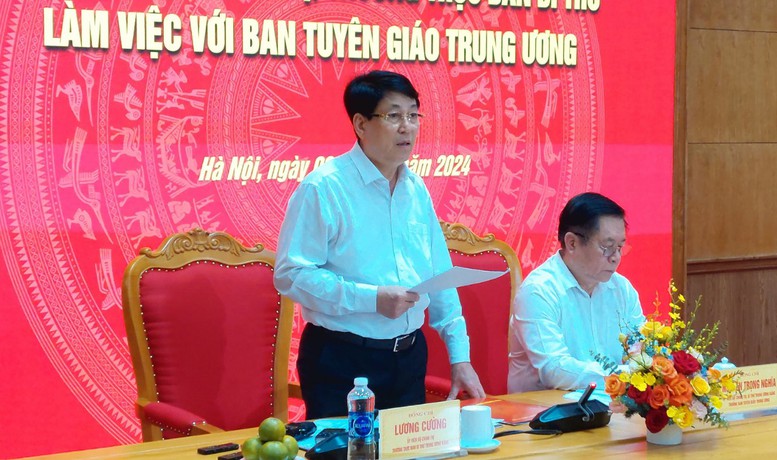 Thường trực Ban Bí thư làm việc với Ban Tuyên giáo Trung ương- Ảnh 1.