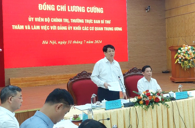 Thường trực Ban Bí thư làm việc với Đảng ủy Khối các cơ quan Trung ương- Ảnh 1.