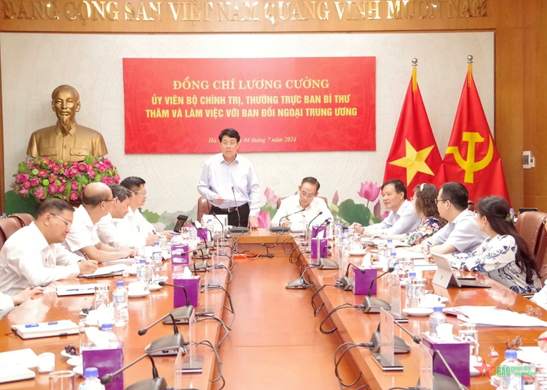 Thường trực Ban Bí thư Lương Cường làm việc với Ban Đối ngoại Trung ương- Ảnh 1.