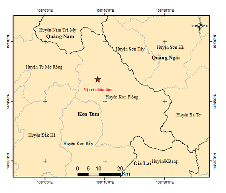 Liên tiếp xảy ra 9 trận động đất tại Kon Tum, có trận mạnh 4,4 độ- Ảnh 1.