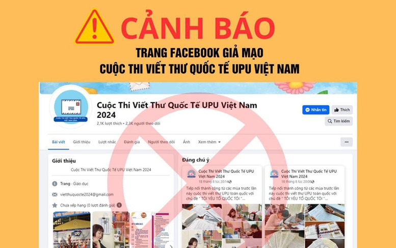 Cảnh báo fanpage giả mạo cuộc thi viết thư UPU tại Việt Nam