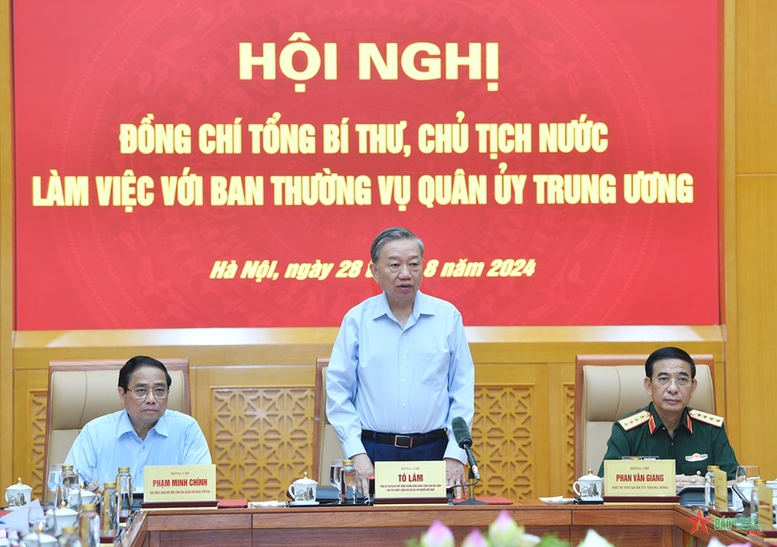 Tổng Bí thư, Chủ tịch nước Tô Lâm làm việc với Ban Thường vụ Quân ủy Trung ương- Ảnh 3.