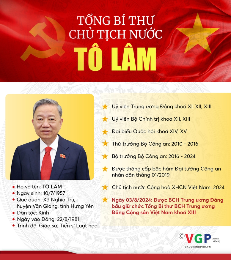 INFOGRAPHIC: TIỂU SỬ TÓM TẮT CỦA TỔNG BÍ THƯ, CHỦ TỊCH NƯỚC TÔ LÂM- Ảnh 1.