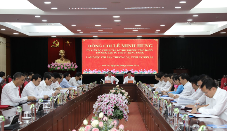 Trưởng ban Tổ chức Trung ương làm việc với Ban Thường vụ Tỉnh ủy Sơn La- Ảnh 1.