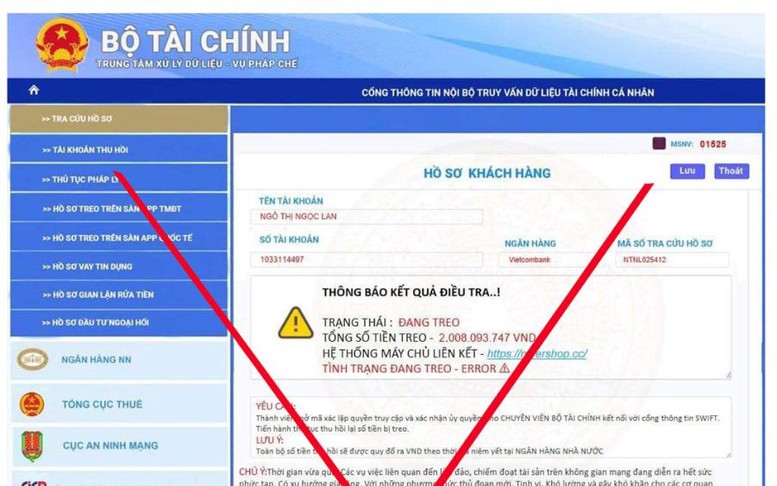 Bộ Tài chính cảnh báo website giả mạo