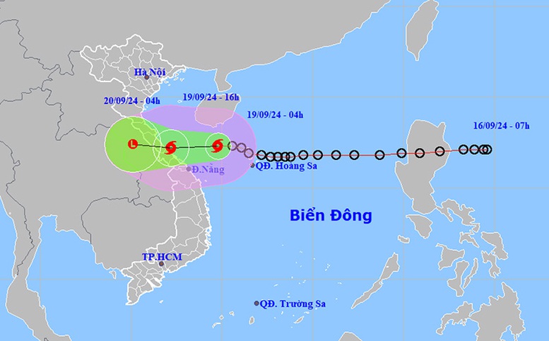 Áp thấp nhiệt đới mạnh lên thành bão số 4, cách Đà Nẵng 210 km