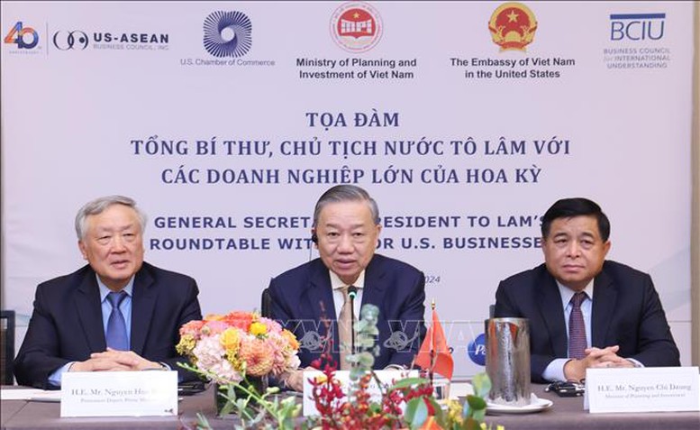 Tổng Bí thư, Chủ tịch nước đề nghị các bộ, ngành, cơ quan liên quan của hai nước tiếp tục cụ thể hóa các chủ trương, định hướng lớn của nội hàm quan hệ Đối tác chiến lược toàn diện song phương - Ảnh: TTXVN