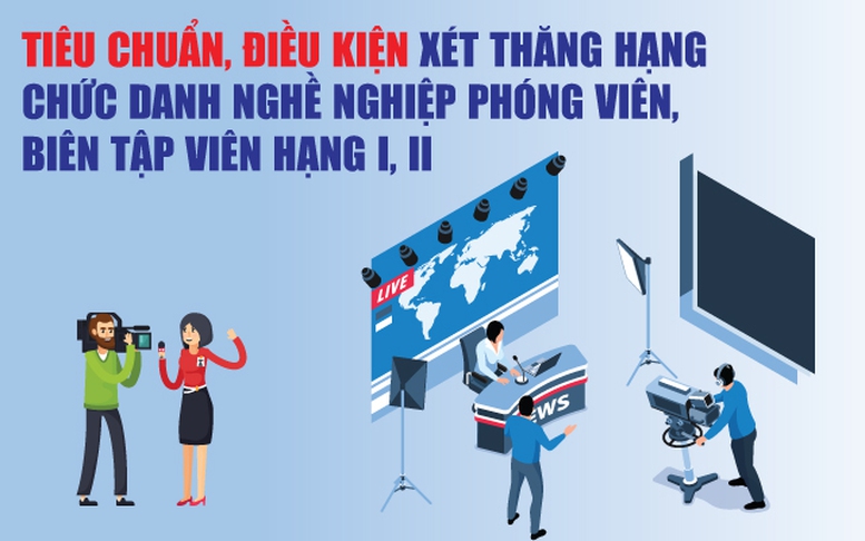 Infographics: Tiêu chuẩn, điều kiện xét thăng hạng chức danh nghề nghiệp phóng viên, biên tập viên