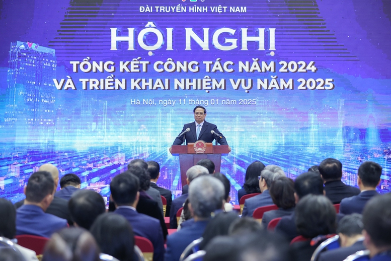 Thủ tướng dự Hội nghị tổng kết công tác năm 2024 và triển khai nhiệm vụ năm 2025 của VTV- Ảnh 1.