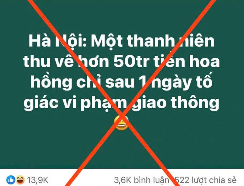 Bác thông tin 'thanh niên thu về 50 triệu đồng từ tố giác vi phạm giao thông'- Ảnh 1.