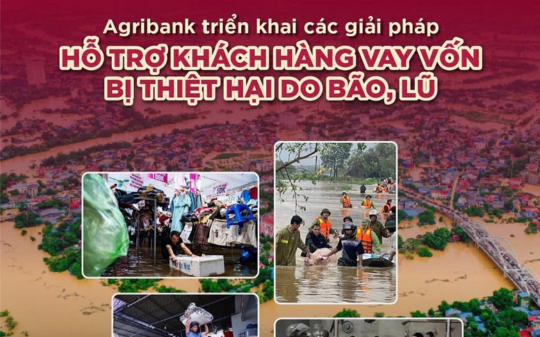 Agribank giảm tới 2%/năm lãi suất cho vay hỗ trợ khách hàng bị ảnh hưởng, thiệt hại do bão, lũ