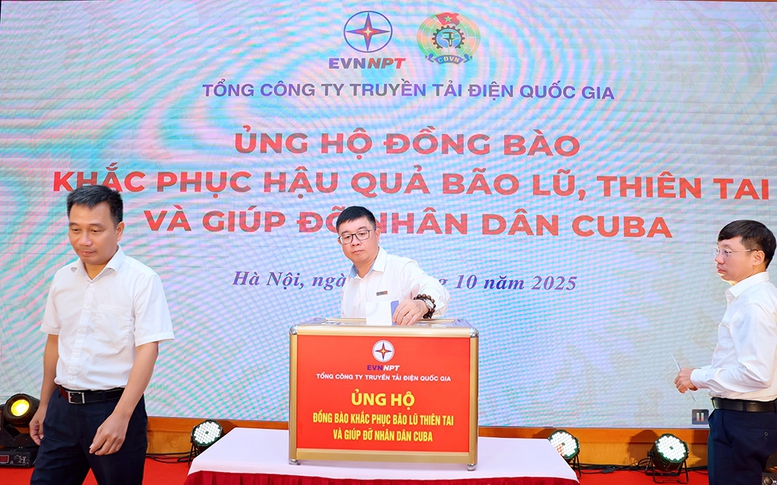 EVNNPT quyên góp ủng hộ đồng bào khắc phục hậu quả bão lũ, thiên tai