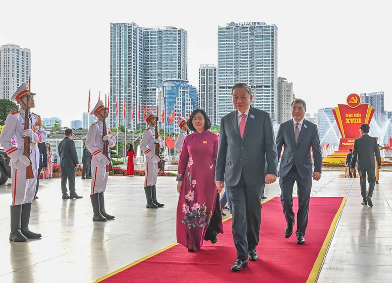 Tổng Bí thư Tô Lâm dự Đại hội Đại biểu Đảng bộ TP. Hà Nội lần thứ XVIII- Ảnh 1.