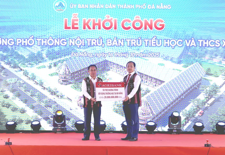 Agribank chung tay dựng xây trường nội trú vùng biên Tây Giang- Ảnh 1.