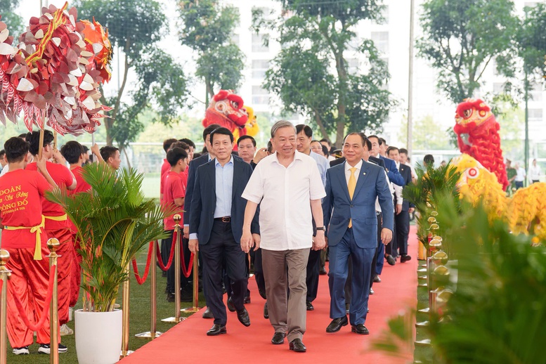 Tổng Bí thư Tô Lâm dự lễ khởi công xây dựng sân vận động tiên tiến hàng đầu thế giới- Ảnh 1.