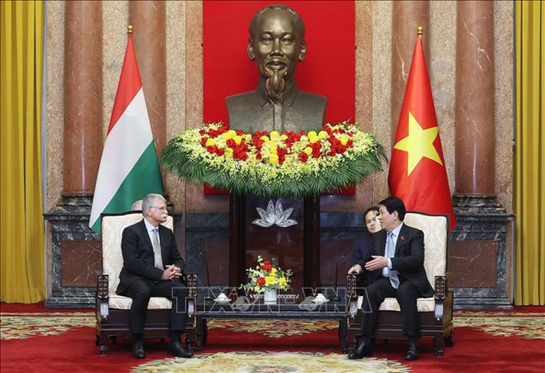 Chủ tịch nước Lương Cường tiếp Chủ tịch Quốc hội Hungary- Ảnh 2.
