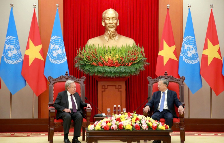 Tổng Bí thư Tô Lâm tiếp Tổng Thư ký Liên Hợp Quốc Antonio Guterres- Ảnh 4.