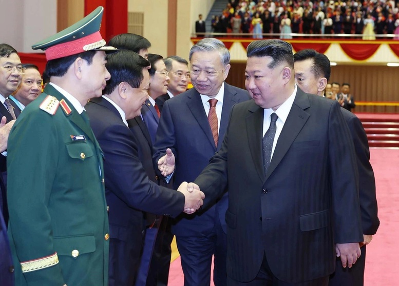 Trọng thể lễ đón Tổng Bí thư Tô Lâm thăm cấp nhà nước Triều Tiên- Ảnh 4.