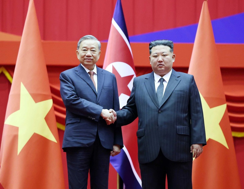 Trọng thể lễ đón Tổng Bí thư Tô Lâm thăm cấp nhà nước Triều Tiên- Ảnh 1.