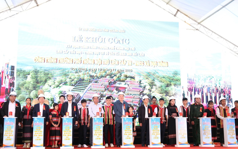 Khởi công xây dựng các Trường phổ thông nội trú liên cấp Tiểu học - THCS các xã biên giới của tỉnh Quảng Ngãi