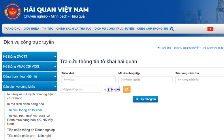 Hải quan đưa vào ứng dụng tra cứu thông tin tờ khai