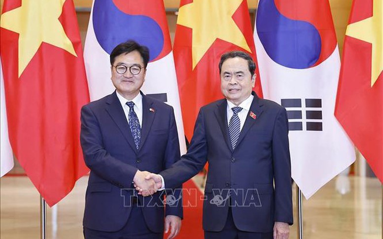 Chủ tịch Quốc hội Trần Thanh Mẫn hội đàm với Chủ tịch Quốc hội Hàn Quốc