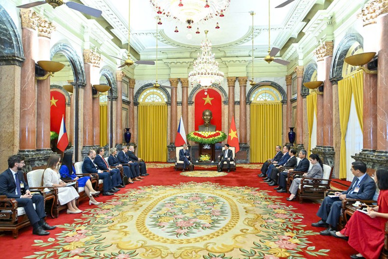 Chủ tịch nước Lương Cường tiếp Chủ tịch Thượng viện Quốc hội Cộng hòa Czech- Ảnh 2.