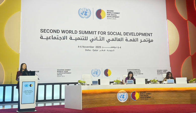 Cùng các nước thông qua Tuyên bố Doha, Việt Nam tiếp tục cam kết ưu tiên cao nhất bảo đảm an sinh xã hội- Ảnh 1. Cùng các nước thông qua Tuyên bố Doha, Việt Nam tiếp tục cam kết ưu tiên cao nhất bảo đảm an sinh xã hội- Ảnh 1.