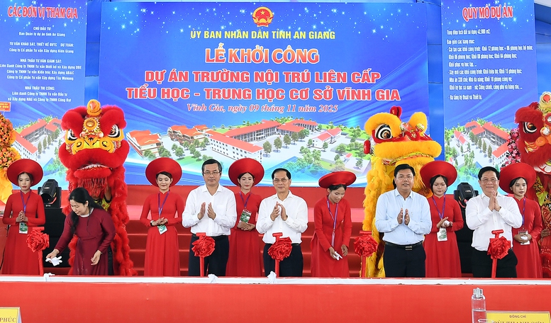 An Giang khởi công xây dựng 3 trường liên cấp Tiểu học-THCS vùng biên- Ảnh 5. An Giang khởi công xây dựng 3 trường liên cấp Tiểu học-THCS vùng biên- Ảnh 5.