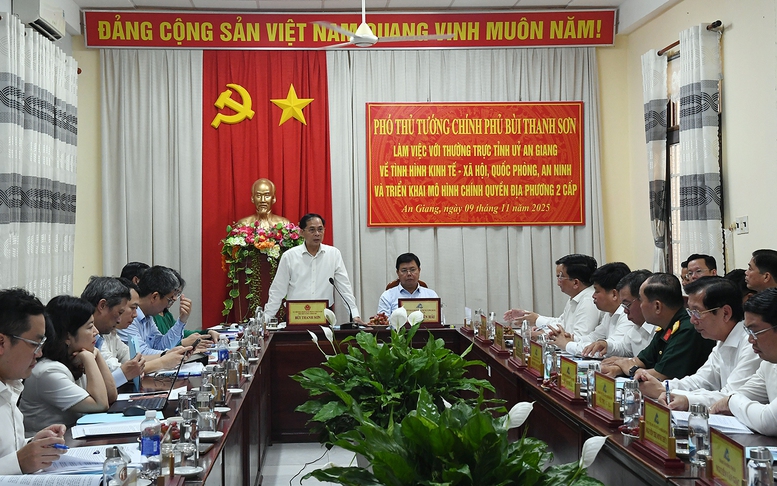 Phó Thủ tướng Bùi Thanh Sơn làm việc với Thường trực Tỉnh uỷ An Giang