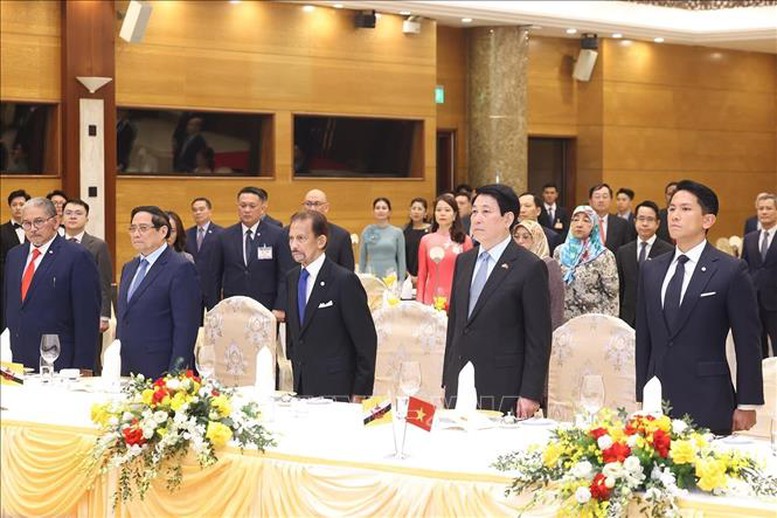 Chủ tịch nước Lương Cường chủ trì chiêu đãi cấp nhà nước Quốc vương Brunei- Ảnh 2.