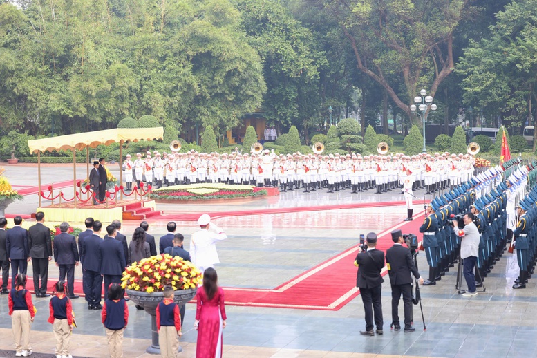 Chủ tịch nước Lương Cường chủ trì lễ đón chính thức Quốc vương Brunei- Ảnh 1.